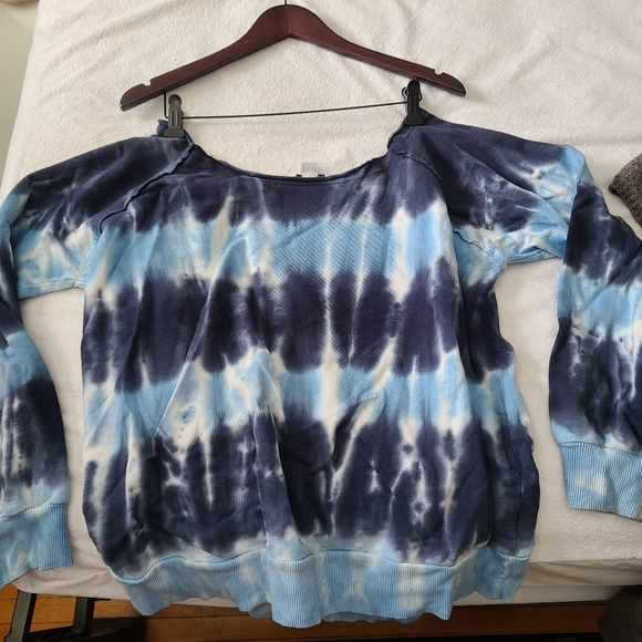 XL American Vintage shoulder tie dye sweatshirt blue - Picture 3 of 6